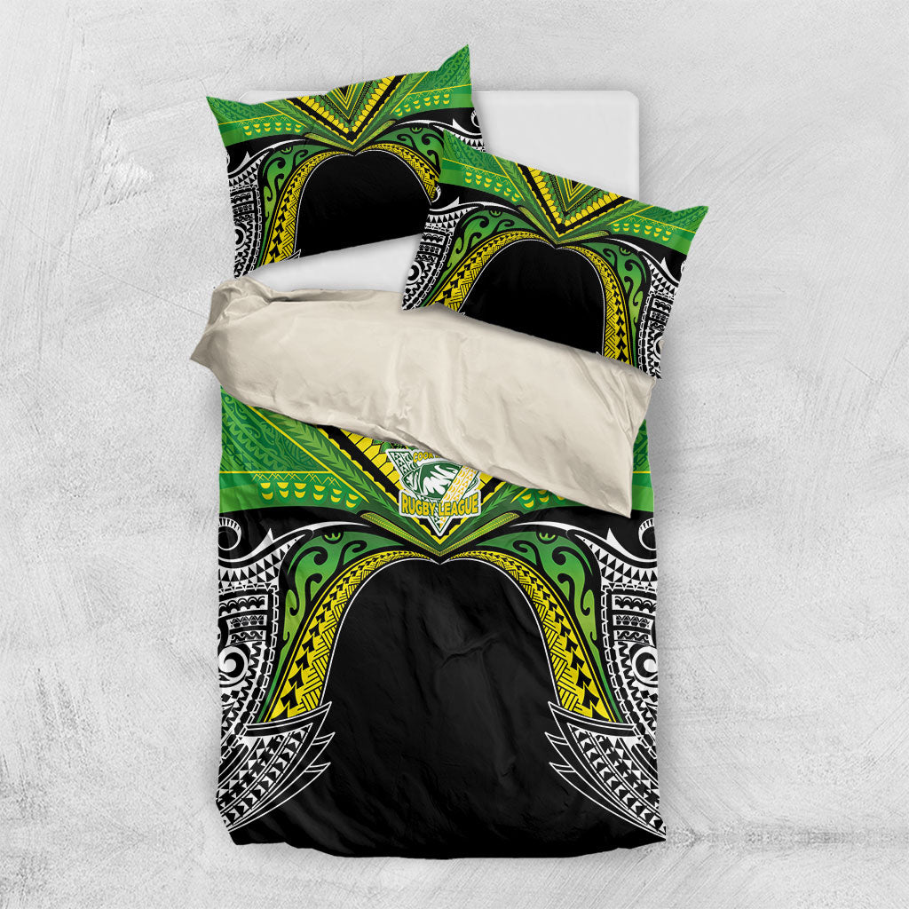 Cook Islands Rugby League Bedding Set Polynesian and Tatau Tribal Art - Black Color LT03 US Twin 172cm x 218cm Black - Polynesian Pride