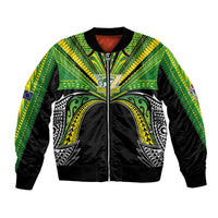 Cook Islands Rugby League Custom Bomber Jacket Polynesian and Tatau Tribal Art - Black Color LT03 Unisex Black - Polynesian Pride