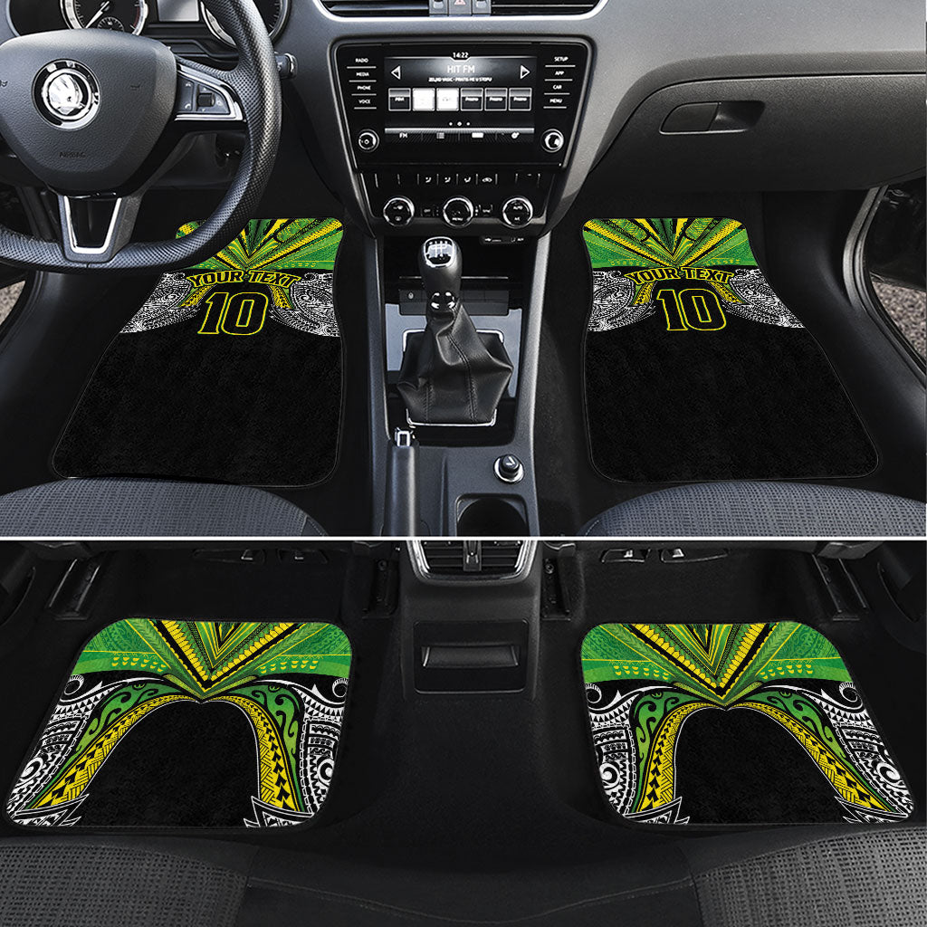 Cook Islands Rugby League Custom Car Mats Polynesian and Tatau Tribal Art - Black Color LT03 Set 4pcs Black - Polynesian Pride