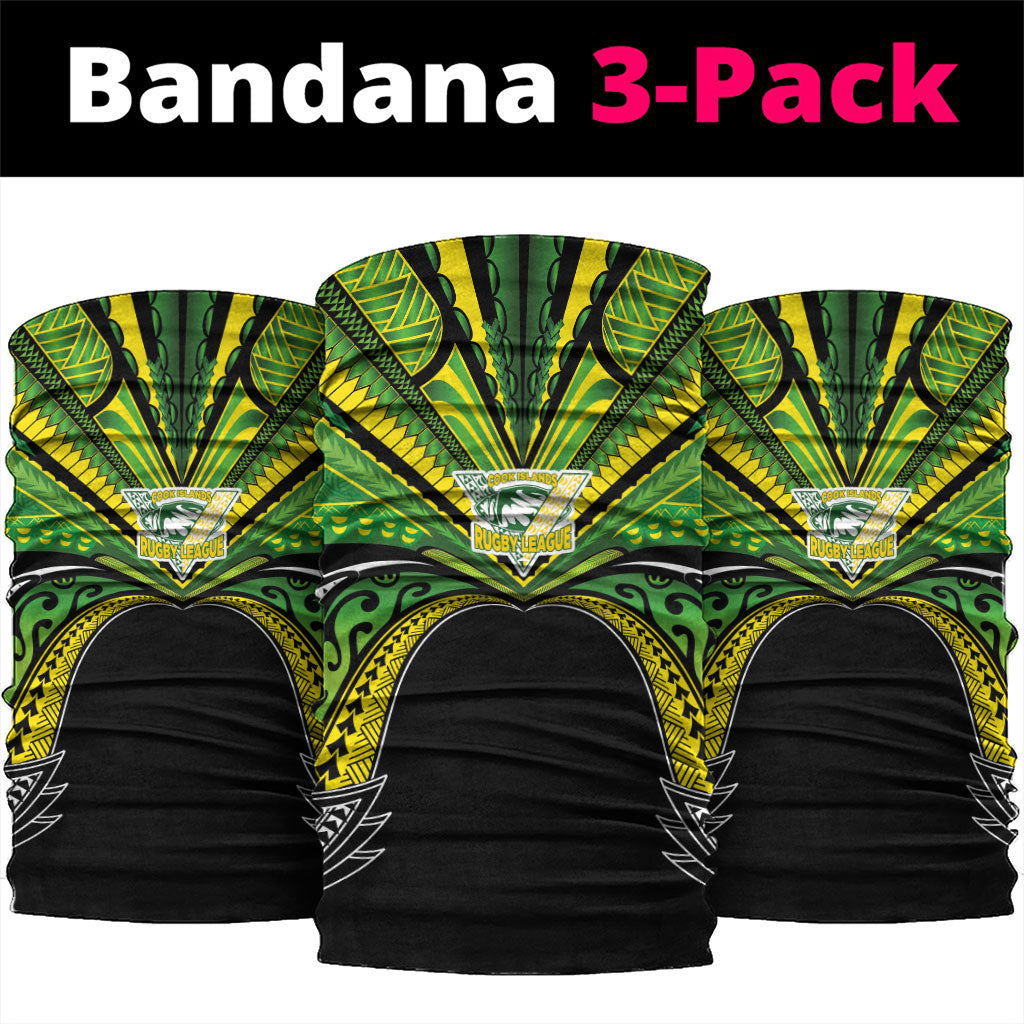 Cook Islands Rugby League Neck Gaiter Polynesian and Tatau Tribal Art - Black Color LT03 package One Size: 25*50cm Black - Polynesian Pride
