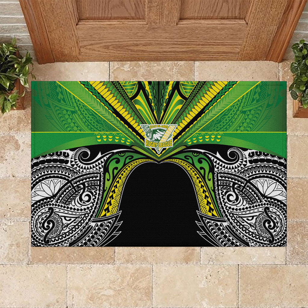 Cook Islands Rugby League Rubber Doormat Polynesian and Tatau Tribal Art - Black Color LT03 Black - Polynesian Pride