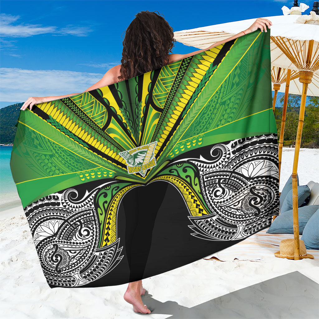Cook Islands Rugby League Sarong Polynesian and Tatau Tribal Art - Black Color LT03 One Size 44 x 66 inches Black - Polynesian Pride