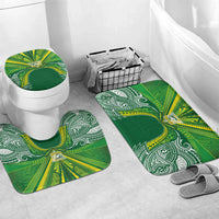 Cook Islands Rugby League Bathroom Set Polynesian and Tatau Tribal Art - Green Color LT03 Mat Set Only (3 pcs) One Size Green - Polynesian Pride