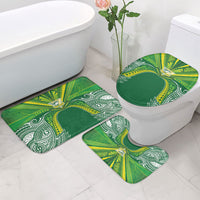 Cook Islands Rugby League Bathroom Set Polynesian and Tatau Tribal Art - Green Color LT03 - Polynesian Pride