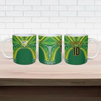 Cook Islands Rugby League Custom Ceramic Mug Polynesian and Tatau Tribal Art - Green Color LT03 - Polynesian Pride