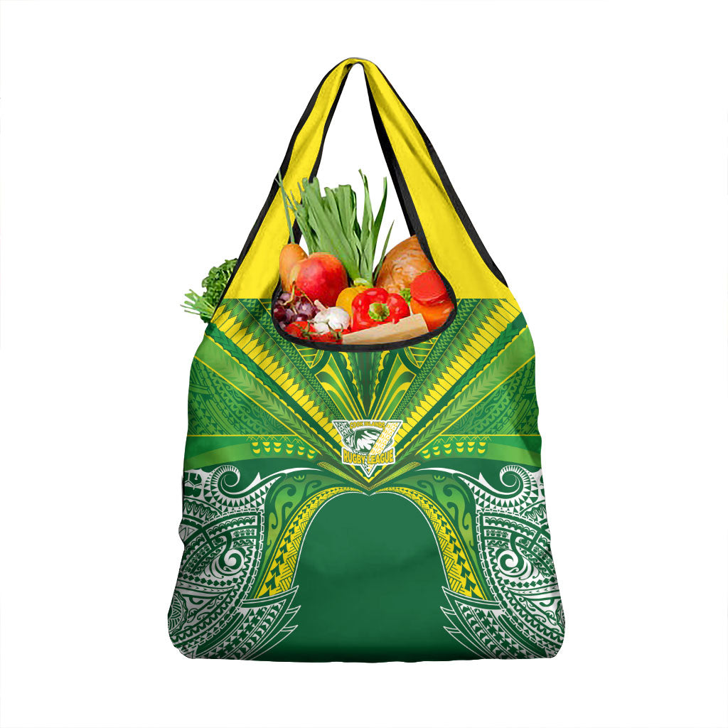 Cook Islands Rugby League Grocery Bag Polynesian and Tatau Tribal Art - Green Color LT03 1-pack One Size Green - Polynesian Pride