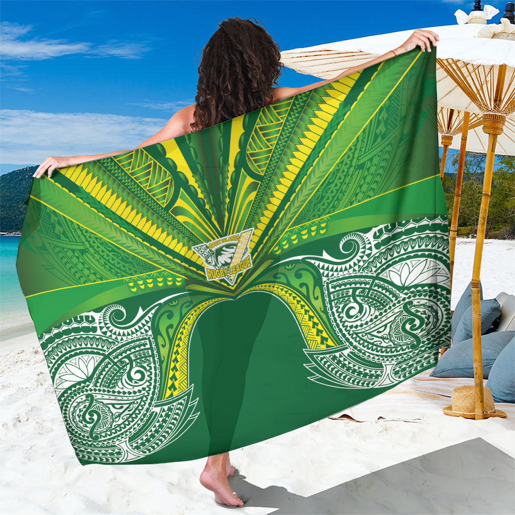 Cook Islands Rugby League Sarong Polynesian and Tatau Tribal Art - Green Color LT03 One Size 44 x 66 inches Green - Polynesian Pride