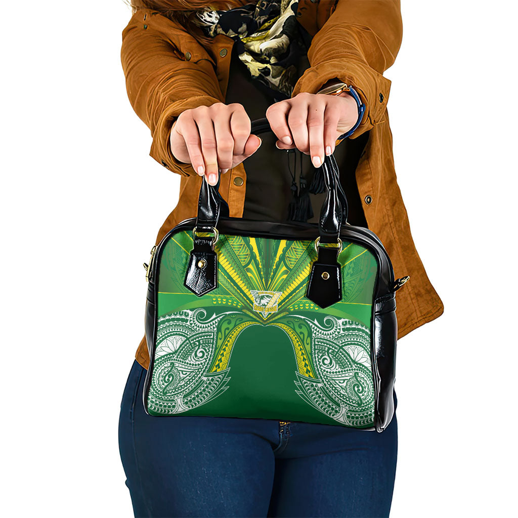 Cook Islands Rugby League Shoulder Handbag Polynesian and Tatau Tribal Art - Green Color LT03 One Size Green - Polynesian Pride
