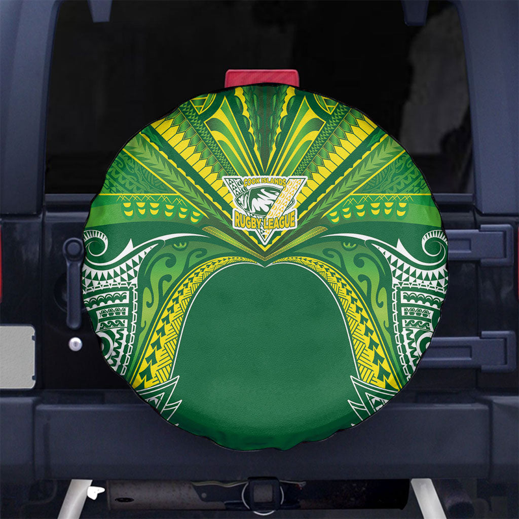 Cook Islands Rugby League Spare Tire Cover Polynesian and Tatau Tribal Art - Green Color LT03 No hole Green - Polynesian Pride