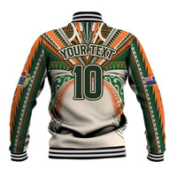 Cook Islands Rugby League Custom Baseball Jacket Polynesian and Tatau Tribal Art - Retro Palette LT03 - Polynesian Pride