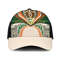 Cook Islands Rugby League Baseball Net Cap Polynesian and Tatau Tribal Art - Retro Palette LT03 One Size Black Multicolor - Polynesian Pride