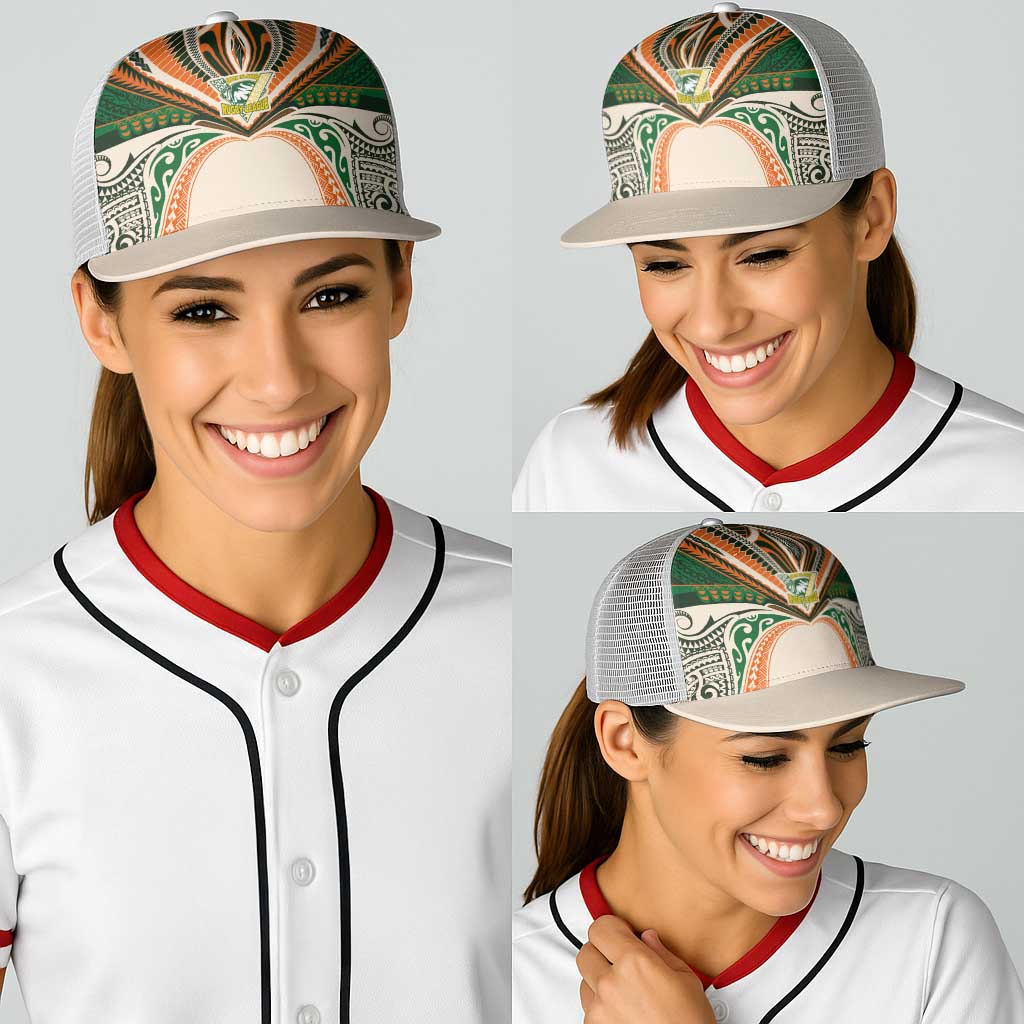 Cook Islands Rugby League Baseball Net Cap Polynesian and Tatau Tribal Art - Retro Palette LT03 - Polynesian Pride