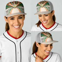 Cook Islands Rugby League Baseball Net Cap Polynesian and Tatau Tribal Art - Retro Palette LT03 - Polynesian Pride