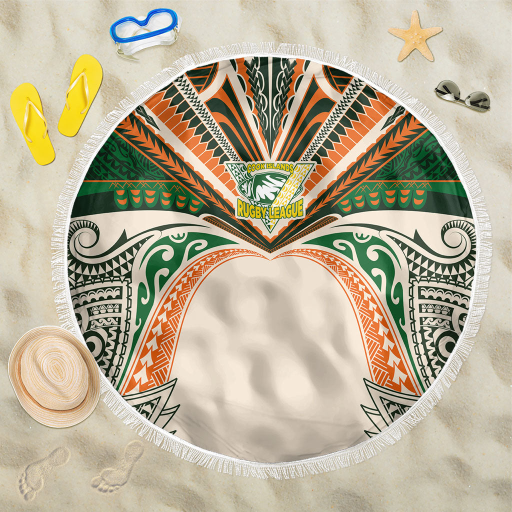 Cook Islands Rugby League Beach Blanket Polynesian and Tatau Tribal Art - Retro Palette