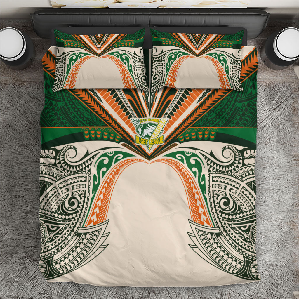 Cook Islands Rugby League Bedding Set Polynesian and Tatau Tribal Art - Retro Palette LT03 Multicolor - Polynesian Pride