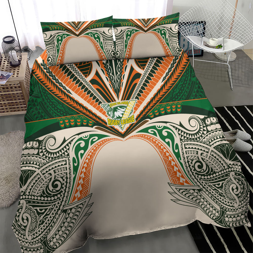 Cook Islands Rugby League Bedding Set Polynesian and Tatau Tribal Art - Retro Palette LT03 - Polynesian Pride