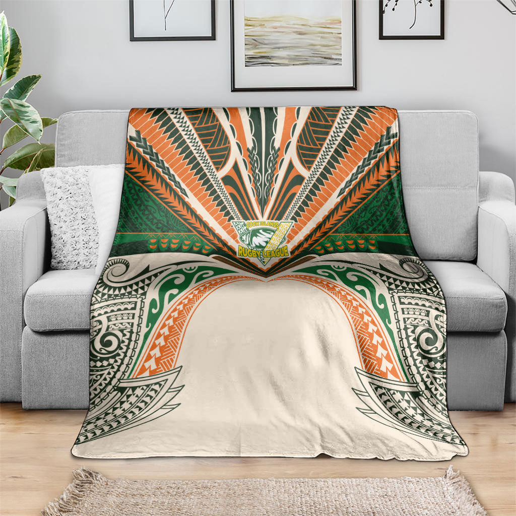 Cook Islands Rugby League Blanket Polynesian and Tatau Tribal Art - Retro Palette LT03 - Polynesian Pride