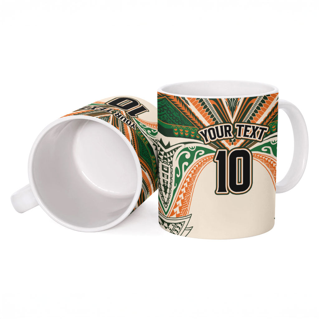 Cook Islands Rugby League Custom Ceramic Mug Polynesian and Tatau Tribal Art - Retro Palette LT03 - Polynesian Pride