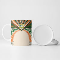 Cook Islands Rugby League Custom Ceramic Mug Polynesian and Tatau Tribal Art - Retro Palette LT03 - Polynesian Pride