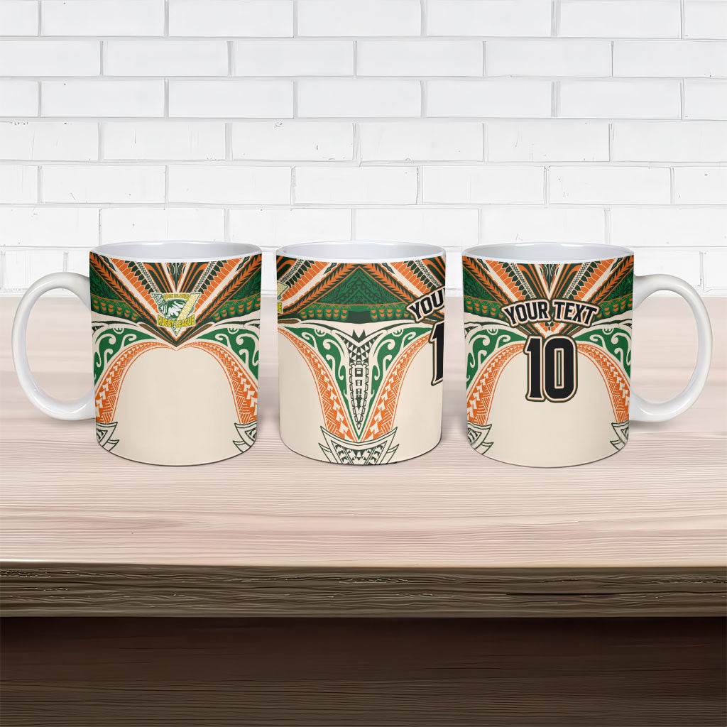 Cook Islands Rugby League Custom Ceramic Mug Polynesian and Tatau Tribal Art - Retro Palette LT03 - Polynesian Pride