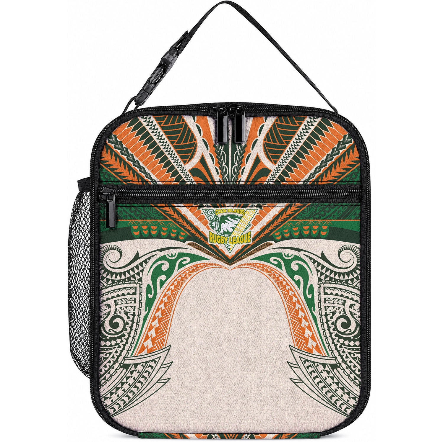 Cook Islands Rugby League Lunch Bag Polynesian and Tatau Tribal Art - Retro Palette