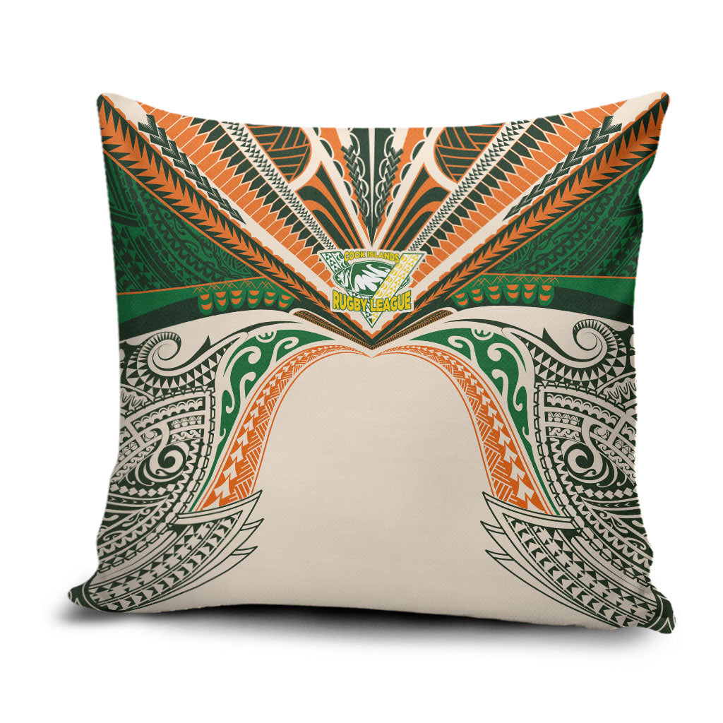Cook Islands Rugby League Pillow Cover Polynesian and Tatau Tribal Art - Retro Palette