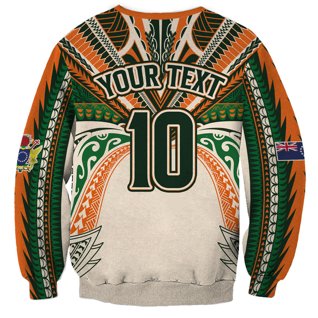 Cook Islands Rugby League Custom Sweatshirt Polynesian and Tatau Tribal Art - Retro Palette LT03 - Polynesian Pride