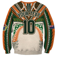 Cook Islands Rugby League Custom Sweatshirt Polynesian and Tatau Tribal Art - Retro Palette LT03 - Polynesian Pride