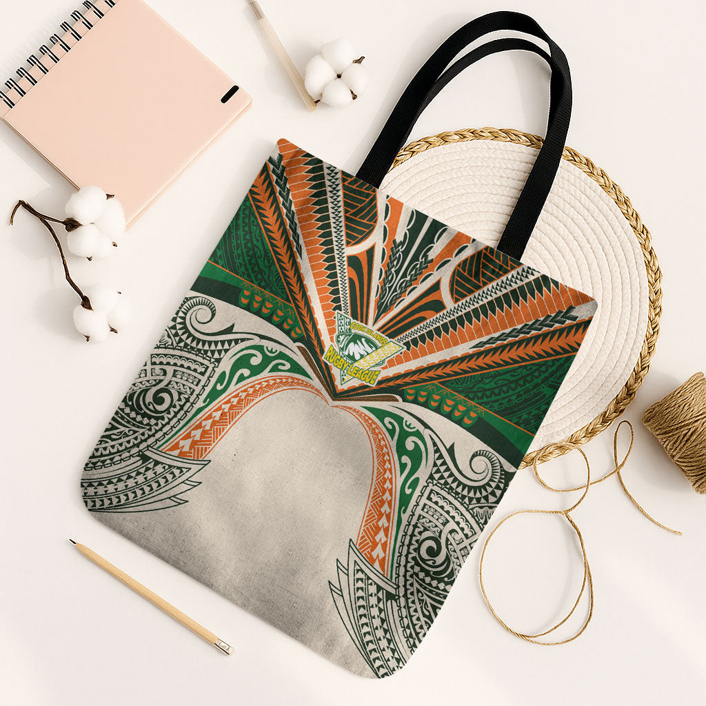 Cook Islands Rugby League Tote Bag Polynesian and Tatau Tribal Art - Retro Palette