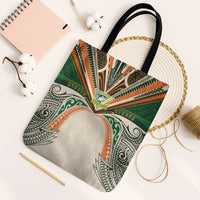 Cook Islands Rugby League Tote Bag Polynesian and Tatau Tribal Art - Retro Palette LT03 Black Strap One Size Multicolor - Polynesian Pride