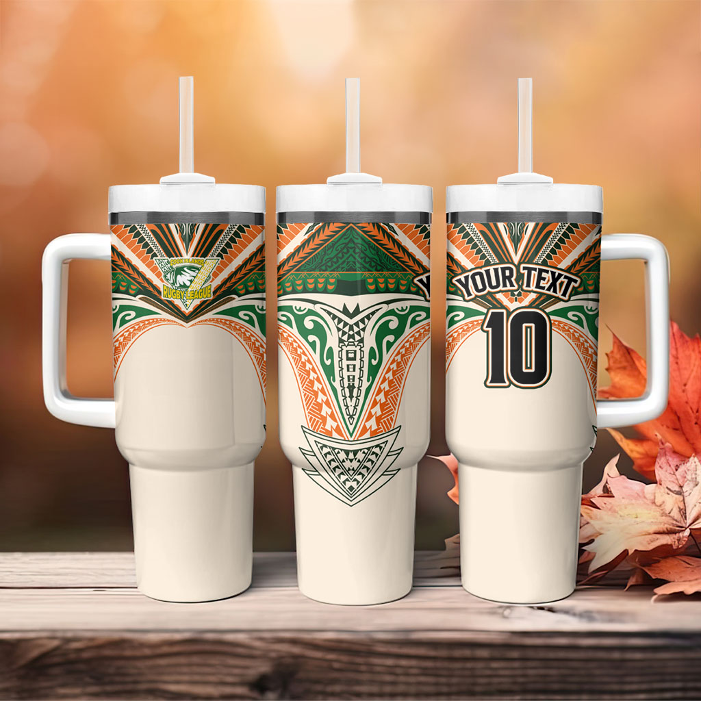 Cook Islands Rugby League Custom Tumbler With Handle Polynesian and Tatau Tribal Art - Retro Palette LT03 - Polynesian Pride