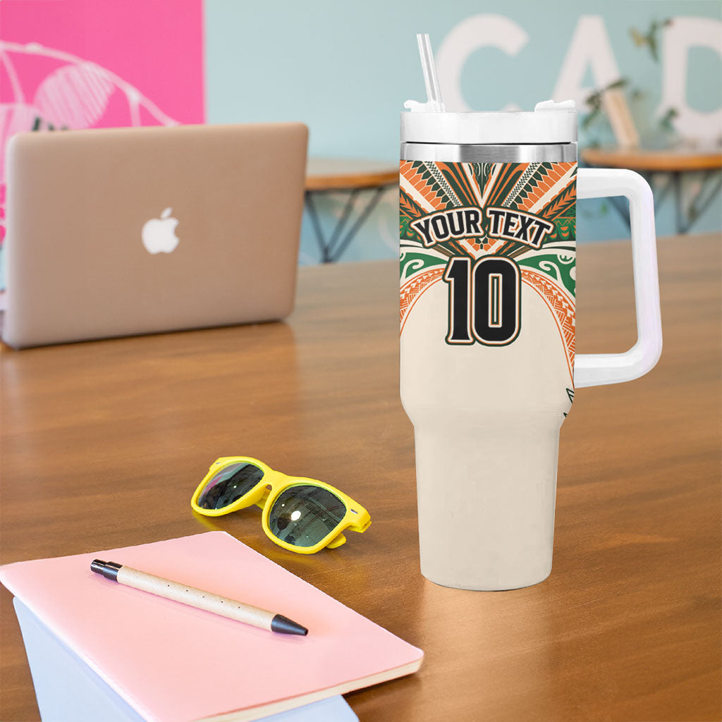 Cook Islands Rugby League Custom Tumbler With Handle Polynesian and Tatau Tribal Art - Retro Palette LT03 - Polynesian Pride