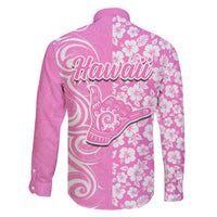 Hawaii Kauai Island Family Matching Summer Maxi Dress and Hawaiian Shirt Hibiscus Pattern Seamless Tribal Simple Pink LT03 - Polynesian Pride