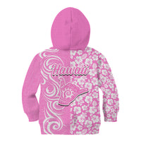 Hawaii Kauai Island Kid Hoodie Hibiscus Pattern Seamless Tribal Simple Pink LT03 - Polynesian Pride