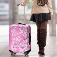 Custom Hawaii Kauai Island Luggage Cover Hibiscus Pattern Seamless Tribal Simple Pink LT03 - Polynesian Pride