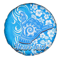 Custom Hawaii Kauai Island Spare Tire Cover Hibiscus Pattern Seamless Tribal Simple Blue LT03 - Polynesian Pride