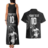 Custom Fiji Rugby Pacific Champions 2024 Couples Matching Tank Maxi Dress and Hawaiian Shirt Anniversary 7 Titles - Fijians Rugby and Tapa Hibiscus Black Art LT03 - Polynesian Pride
