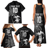 Custom Fiji Rugby Pacific Champions 2024 Family Matching Tank Maxi Dress and Hawaiian Shirt Anniversary 7 Titles - Fijians Rugby and Tapa Hibiscus Black Art LT03 - Polynesian Pride