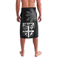 Custom Fiji Rugby Pacific Champions 2024 Lavalava Anniversary 7 Titles - Fijians Rugby and Tapa Hibiscus Black Art LT03 - Polynesian Pride
