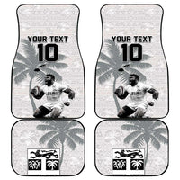 Custom Fiji Rugby Pacific Champions 2024 Car Mats Anniversary 7 Titles - Fijians Rugby and Tapa Hibiscus White Art LT03 - Polynesian Pride
