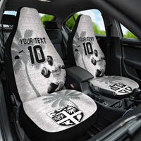 Custom Fiji Rugby Pacific Champions 2024 Car Seat Cover Anniversary 7 Titles - Fijians Rugby and Tapa Hibiscus White Art LT03 One Size White - Polynesian Pride