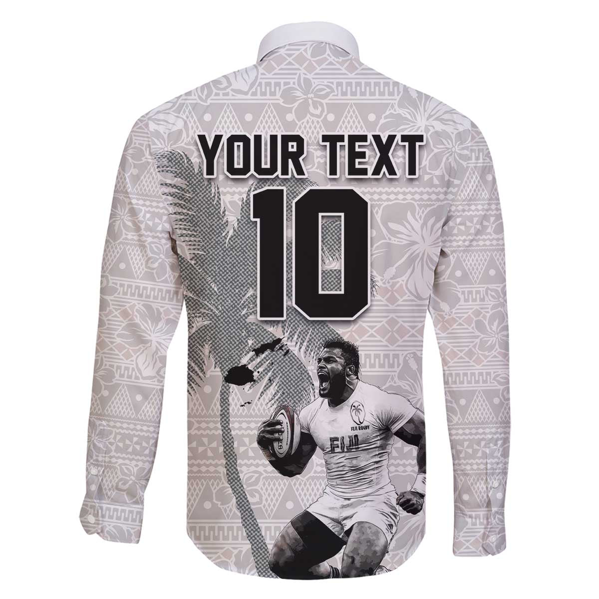 Custom Fiji Rugby Pacific Champions 2024 Family Matching Off The Shoulder Long Sleeve Dress and Hawaiian Shirt Anniversary 7 Titles - Fijians Rugby and Tapa Hibiscus White Art LT03 - Polynesian Pride