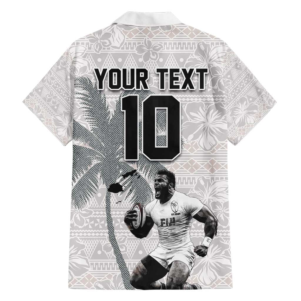 Custom Fiji Rugby Pacific Champions 2024 Family Matching Summer Maxi Dress and Hawaiian Shirt Anniversary 7 Titles - Fijians Rugby and Tapa Hibiscus White Art LT03 - Polynesian Pride