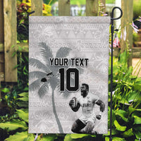 Custom Fiji Rugby Pacific Champions 2024 Garden Flag Anniversary 7 Titles - Fijians Rugby and Tapa Hibiscus White Art LT03 Garden Flag White - Polynesian Pride