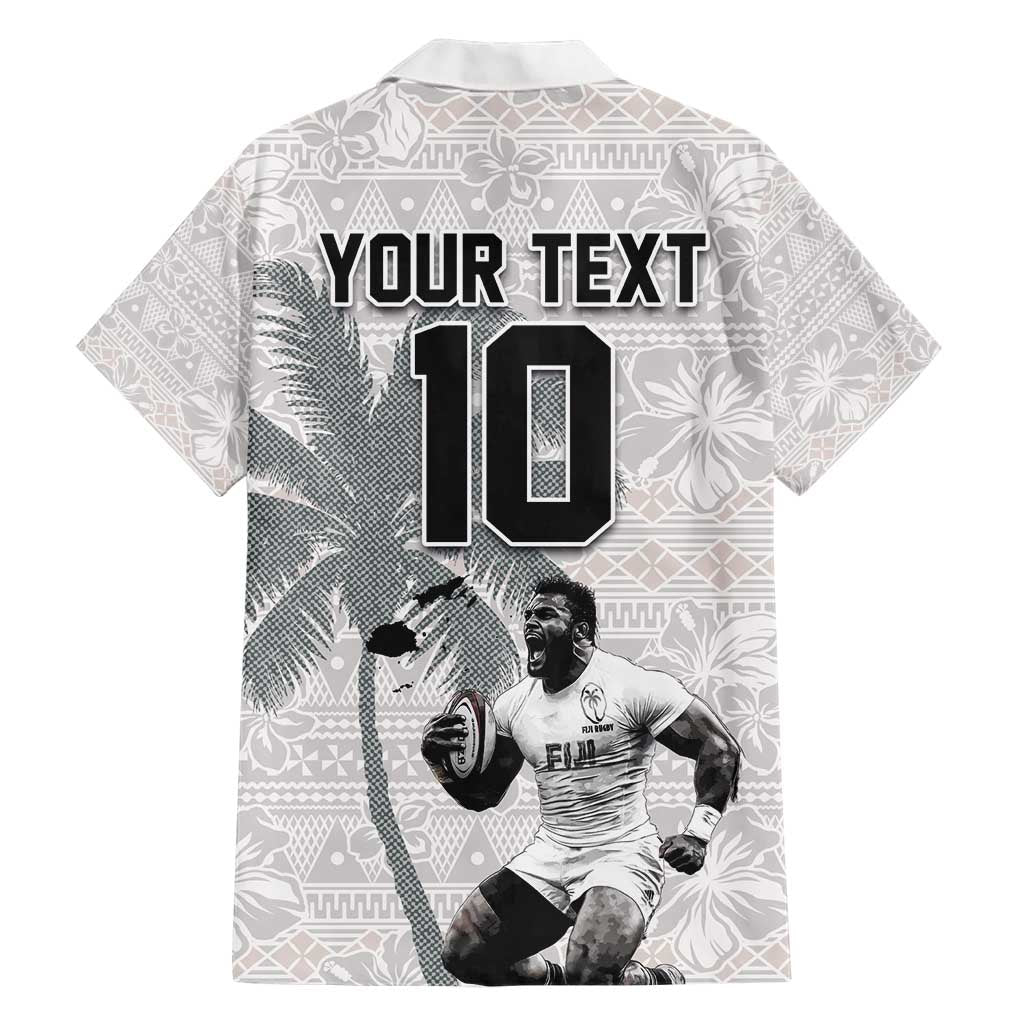 Custom Fiji Rugby Pacific Champions 2024 Hawaiian Shirt Anniversary 7 Titles - Fijians Rugby and Tapa Hibiscus White Art LT03 - Polynesian Pride
