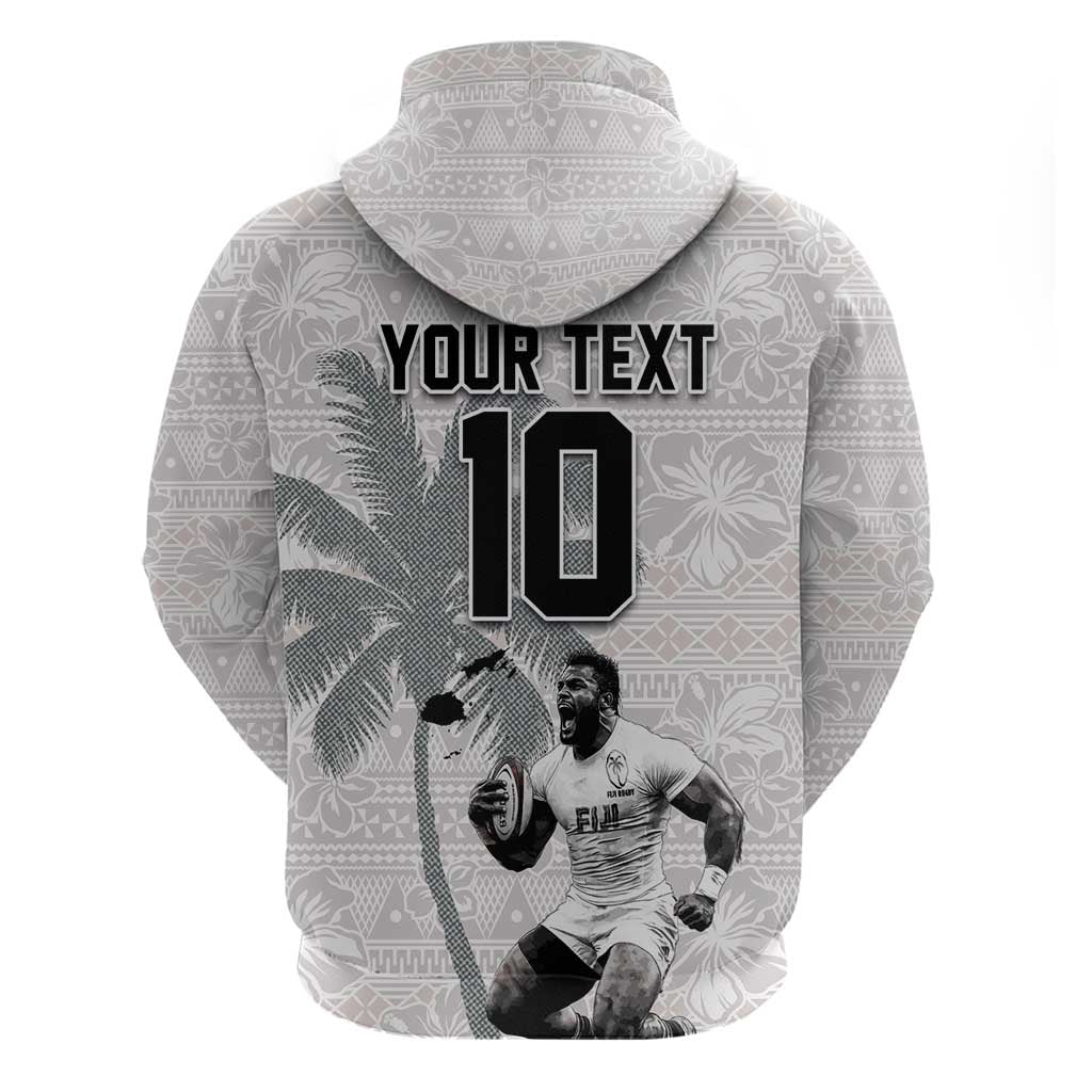 Custom Fiji Rugby Pacific Champions 2024 Hoodie Anniversary 7 Titles - Fijians Rugby and Tapa Hibiscus White Art LT03 - Polynesian Pride