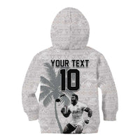Custom Fiji Rugby Pacific Champions 2024 Kid Hoodie Anniversary 7 Titles - Fijians Rugby and Tapa Hibiscus White Art LT03 - Polynesian Pride