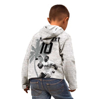 Custom Fiji Rugby Pacific Champions 2024 Kid Hoodie Anniversary 7 Titles - Fijians Rugby and Tapa Hibiscus White Art LT03 - Polynesian Pride