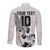 Custom Fiji Rugby Pacific Champions 2024 Long Sleeve Button Shirt Anniversary 7 Titles - Fijians Rugby and Tapa Hibiscus White Art