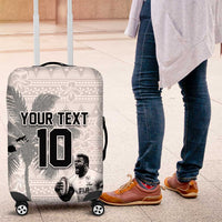 Custom Fiji Rugby Pacific Champions 2024 Luggage Cover Anniversary 7 Titles - Fijians Rugby and Tapa Hibiscus White Art LT03 White - Polynesian Pride